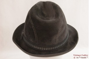 © VintageHatter.com | h-7022-56-7 Fedora Westbury grey velvet 56 Fedora Westbury grey velvet 56