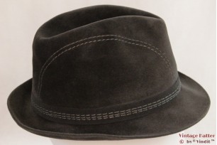 © VintageHatter.com | h-7022-56-7 Fedora Westbury grey velvet 56 Fedora Westbury grey velvet 56