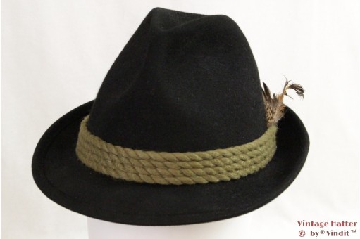 Jachthoed Breiter zwart met groen koord 56 Jachthoed Breiter zwart met groen koord 56