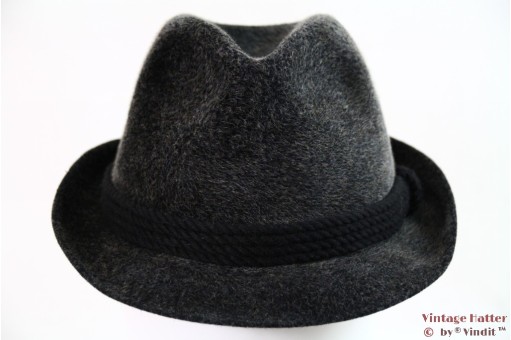 © VintageHatter.com | h-7021-57-8 Gleufhoed Breiter grijs haarvilt 57 Gleufhoed Breiter grijs haarvilt 57