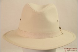 Outdoor hoed Hawkins crèmewit met linnen band 59 [nieuw]