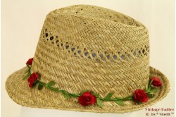 Trilby Hawkins straw with roses 57 [new]