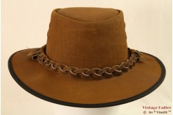 Australian Western hat Hawkins khaki brown leather 58 [new]