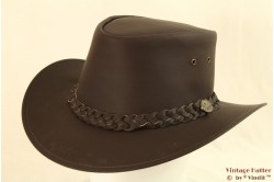 Australian Western hat Hawkins brown leather 60 [new]