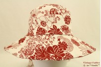 Zomerhoed Hawkins met donker rode bloemen 57 [nieuw]