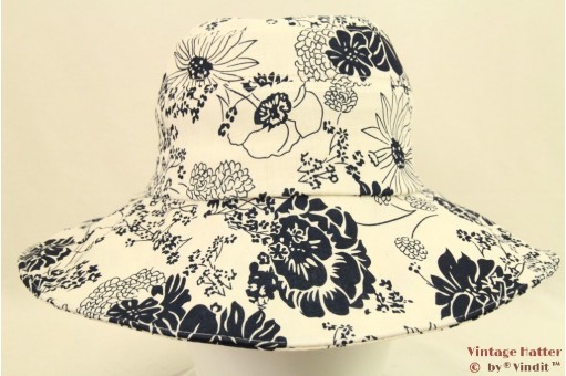 Zomerhoed Hawkins met donker blauwe bloemen 57 [nieuw]