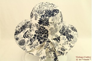 Zomerhoed Hawkins met donker blauwe bloemen 57 [nieuw]