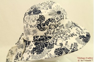 Zomerhoed Hawkins met donker blauwe bloemen 57 [nieuw]