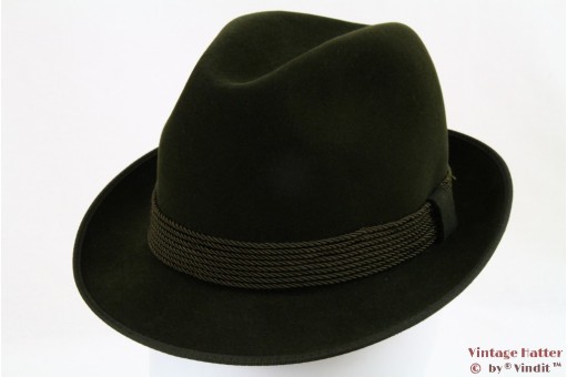 © VintageHatter.com | h-6007-54-2 Gleufhoed A.Breiter groen fluweel 54 Gleufhoed A.Breiter groen fluweel 54