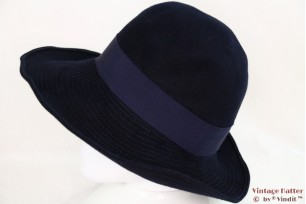 Dameshoed donker blauw met stiksels 54