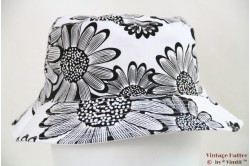 Zomerhoed buckethat met bloemen wit & zwart 57 [nieuw]