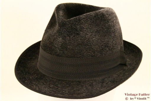 Fedora Record grey fur felt 58
