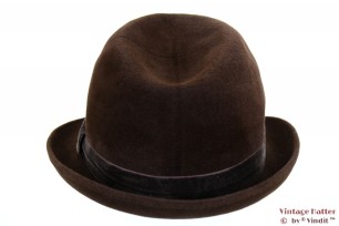 © VintageHatter.com | h-8017-54-1 Gleufhoed Tonak bruin fluweel 54 Gleufhoed Tonak bruin fluweel 54