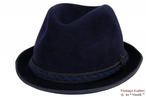 Gleufhoed Sämisch donker blauw fluweel 58 Gleufhoed Sämisch donker blauw fluweel 58