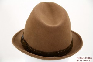 © VintageHatter.com | h-8028-55-3 Gleufhoed Mayser-Milz beige bruin 55 Gleufhoed Mayser-Milz beige bruin 55