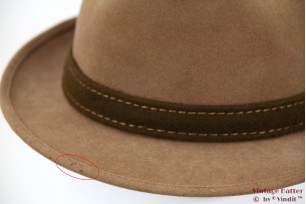© VintageHatter.com | h-8028-55-3 Gleufhoed Mayser-Milz beige bruin 55 Gleufhoed Mayser-Milz beige bruin 55