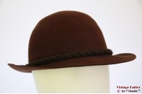 Ladies hat brown with cord 56