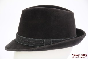 © VintageHatter.com | h-7016-57-6 Fedora Mayser grey velour 57 Fedora Mayser grey velour 57