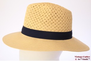 Fedora yellow braided with blue band 58 [new]