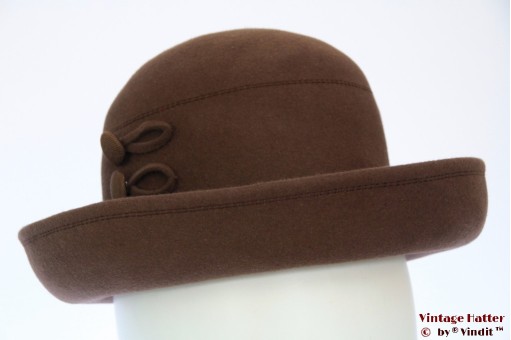 Ladies hat soft brown felt 54 (XS)