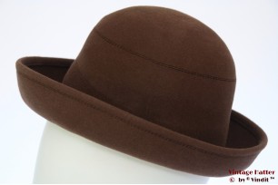 Ladies hat soft brown felt 54 (XS)