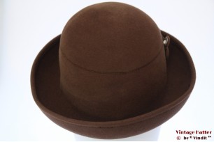Ladies hat soft brown felt 54 (XS)