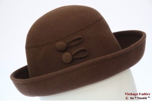 Ladies hat soft brown felt 54 (XS)