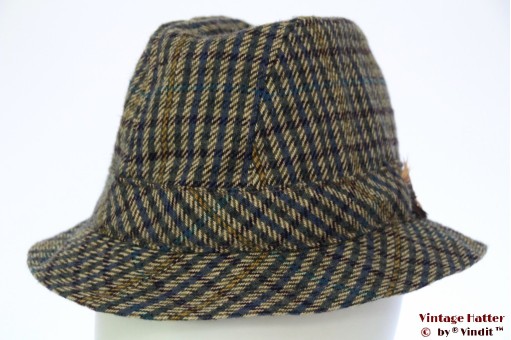 Fisherman hat grey and blue tweed 55