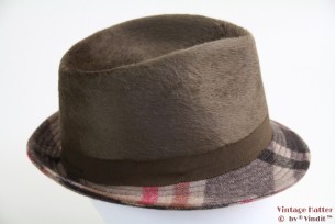 Trilby Mayser beige geruit met groenbruin haarvilt 60 [nieuw]