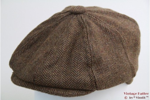 Paperboy pet Hawkins beige bruin vissengraat tweed 58 [nieuw]