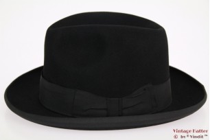 © VintageHatter.com | h-9017-54-9 Homburg Hückel Mercur black 54 Homburg Hückel Mercur black 54