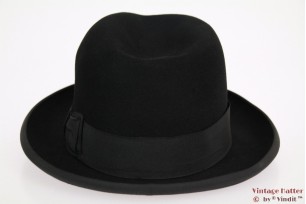 © VintageHatter.com | h-9017-54-9 Homburg Hückel Mercur black 54 Homburg Hückel Mercur black 54