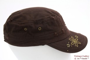 Armycap Clockhouse brown rough look with strass 56-58 [new]