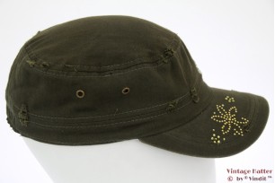 Legerpet Clockhouse groen rough look met strass 56-58 [nieuw]