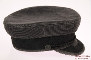 © VintageHatter.com | k-7024-56-1 Captains cap Fiebig Prinz Heinrich grey corduroy 56 Captains cap Fiebig Prinz Heinrich grey corduroy 56
