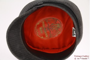 © VintageHatter.com | k-7024-56-1 Captains cap Fiebig Prinz Heinrich grey corduroy 56 Captains cap Fiebig Prinz Heinrich grey corduroy 56