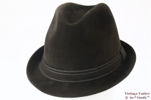 © VintageHatter.com | h-7022-57-11 Trilby Gloria Excellent grijs velours 57 Trilby Gloria Excellent grijs velours 57