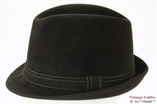 © VintageHatter.com | h-7022-57-11 Trilby Gloria Excellent grijs velours 57 Trilby Gloria Excellent grijs velours 57