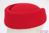 Stewardessen pillbox hoedje rood 54-59 [nieuw]
