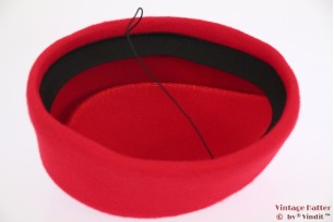 Stewardessen pillbox hoedje rood 54-59 [nieuw]