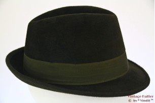 © VintageHatter.com | h-6007-56-2 Gleufhoed Luckenwalde groen velour 56 Gleufhoed Luckenwalde groen velour 56