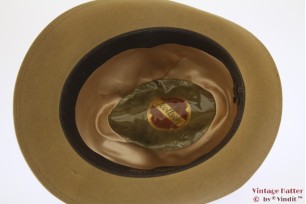 © VintageHatter.com | j-1020-55-1 Hunting hat Scottson green beige 55 Hunting hat Scottson green beige 55