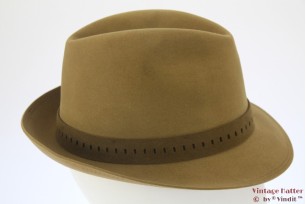 © VintageHatter.com | j-1020-55-1 Hunting hat Scottson green beige 55 Hunting hat Scottson green beige 55