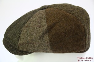 Paperboy cap Hawkins herringbone green browns 58 [new]