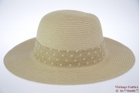 Summerhat beige yellow with polkadot ribbon 53-57 [new]