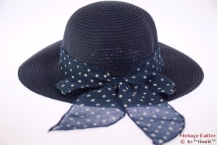 Zomerhoed blauw met polkadot band 53-57 [nieuw]