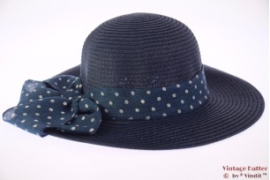Zomerhoed blauw met polkadot band 53-57 [nieuw]