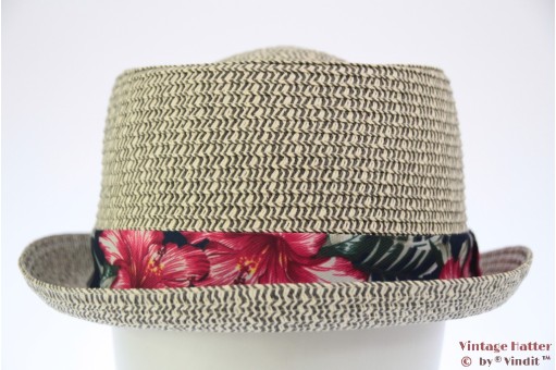 Zomer porkpie grijs-wit met Hawaiian band 59 [nieuw]