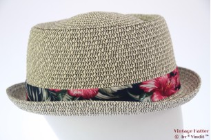 Summer porkpie grey-white with Hawaiian band 59 [new]