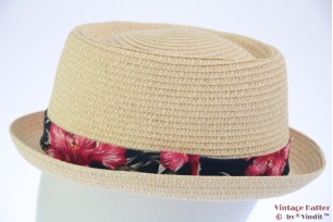 Zomer porkpie geel-beige met Hawaiian band 58 [nieuw]